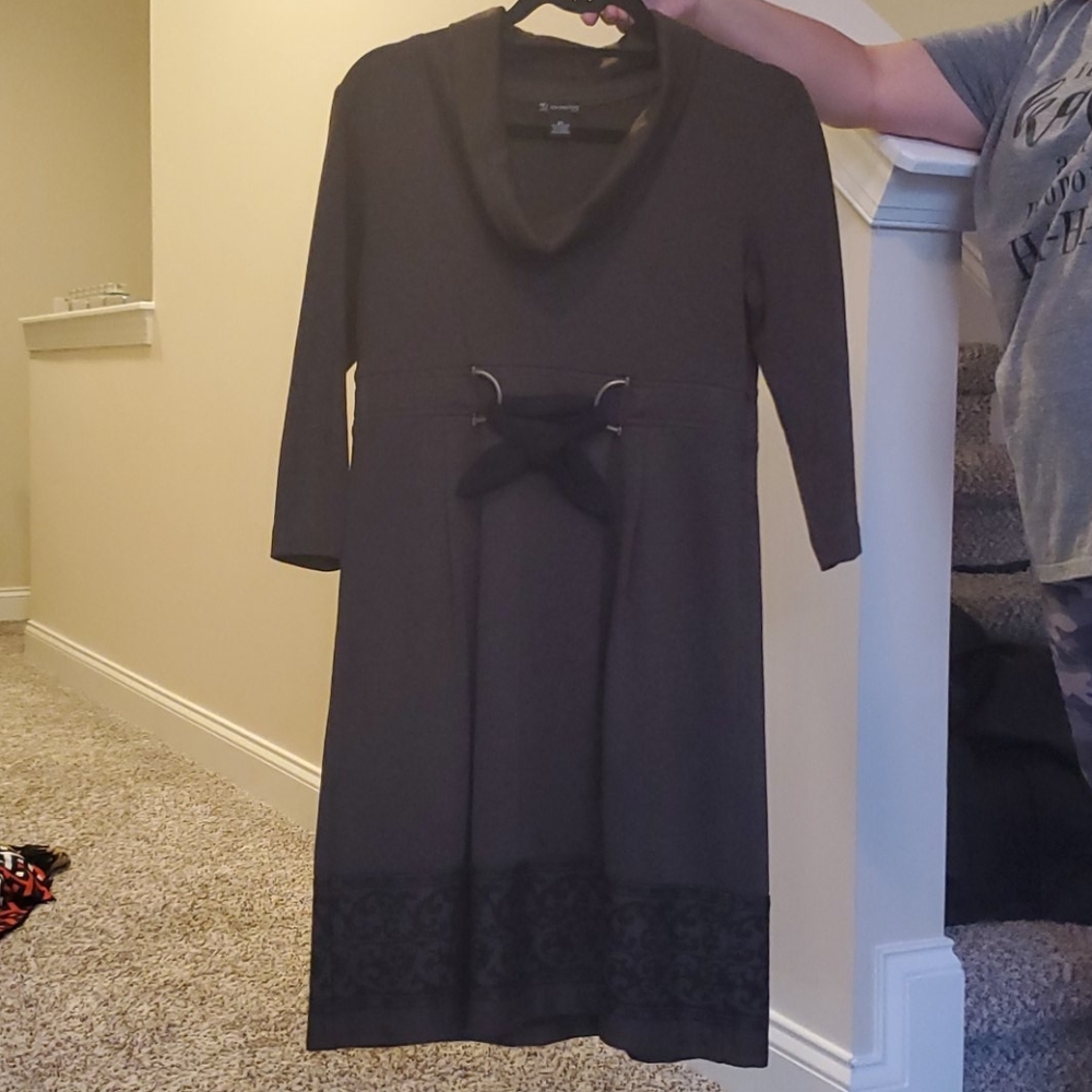 Brown sweater dress